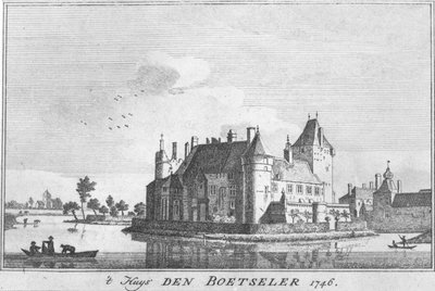Castle Boetzelaer 1746, engraving after a drawing by Jan de Beijer by Jan de Beijer